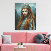 Elf Koningin Canvas – Fantasie Muur Kunst Afdruk (Insitu (Woonkamer))