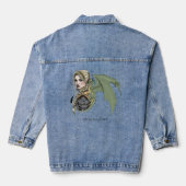 Elf krijger draak fantasie denim jacket (Achterkant)