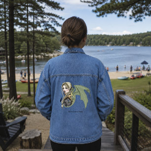 Elf krijger draak fantasie denim jacket