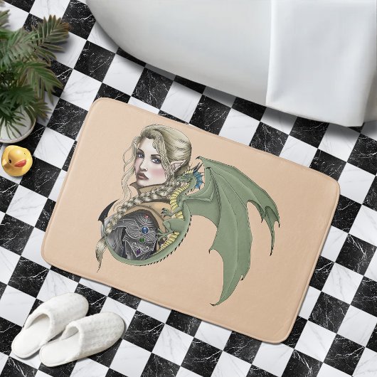 Elf Krijger Draak Fantasie Magisch Middeleeuws Per Badmat