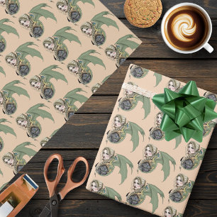 Elf Krijger Draak Fantasie Magisch Middeleeuws Per Cadeaupapier