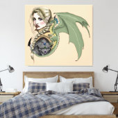 Elf Krijger Draak Fantasie Magisch Middeleeuws Per Canvas Afdruk (Insitu (Slaapkamer))