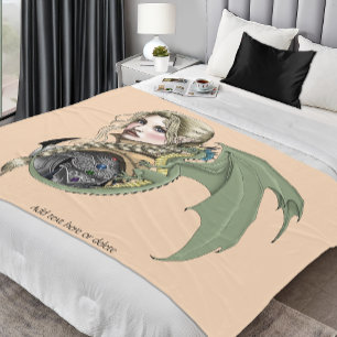 Elf Krijger Draak Fantasie Magisch Middeleeuws Per Fleece Deken