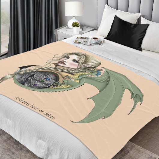 Elf Krijger Draak Fantasie Magisch Middeleeuws Per Fleece Deken