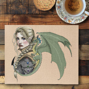 Elf Krijger Draak Fantasie Magisch Middeleeuws Per Legpuzzel