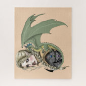 Elf Krijger Draak Fantasie Magisch Middeleeuws Per Legpuzzel (Verticaal)