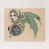 Elf Krijger Draak Fantasie Magisch Middeleeuws Per Legpuzzel (Horizontaal)