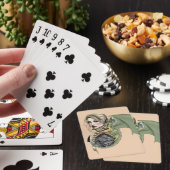 Elf Krijger Draak Fantasie Magisch Middeleeuws Per Pokerkaarten (Insitu)