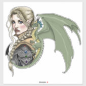 Elf Krijger Draak Fantasie Magisch Middeleeuws Per Sticker (Vel)