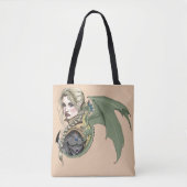 Elf Krijger Draak Fantasie Tote Bag (Voorkant)