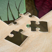 Elf krijger vecht tegen een draak legpuzzel (Zijkant)
