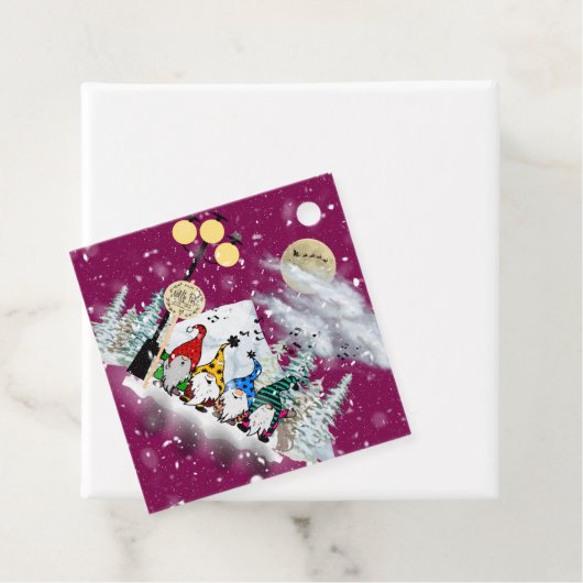 Elf Kwartet Kerstcadeau Label (In situ)