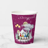 Elf Kwartet Kerstfeest Papieren Bekers (Achterkant)