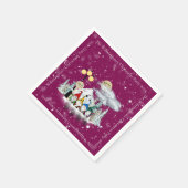 Elf Kwartet Kerstfeest Servet (Hoek)