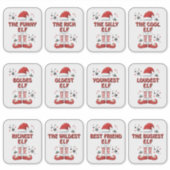 Elf Laarzen Sinterklaas Pet Witte Kerst Sticker (Voorkant)