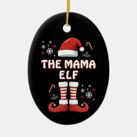 Elf Laarzen Sinterklaas Pet Zwarte Kerst Keramisch Ornament (Voorkant)