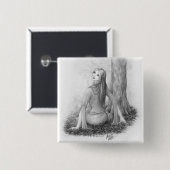 Elf Lady Vierkante Button 5,1 Cm (Voorkant /achterkant)