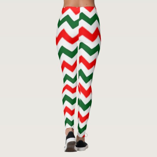 ELF LEGGINGS CHEVRON PATTERN RED EN GREEN (Achterkant)