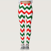 ELF LEGGINGS CHEVRON PATTERN RED EN GREEN (Voorkant)