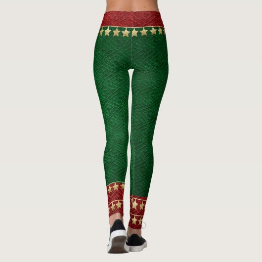 Elf Leggings voor Feestdagen Gold, Red en Green! (Achterkant)