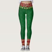 Elf Leggings voor Feestdagen Gold, Red en Green! (Voorkant)