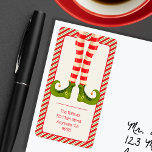 Elf Legs Holiday Christmas Retouradres Etiket<br><div class="desc">Jolly elfpoten op een rode en groene snoeprietstrepen,  deze adresetiketten zijn gepersonaliseerd met jouw naam en adres. Stijlvol voor elke kerstvakantie gelegenheid. Overeenkomende items in ons collectie.</div>