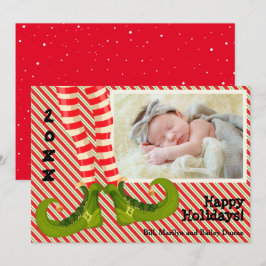 Elf Legs kerstfoto Feestdagenkaart