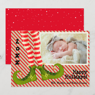 Elf Legs kerstfoto Feestdagenkaart