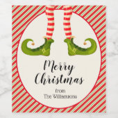 Elf Legs Kerstmis Wijn Etiket (Enkel label)