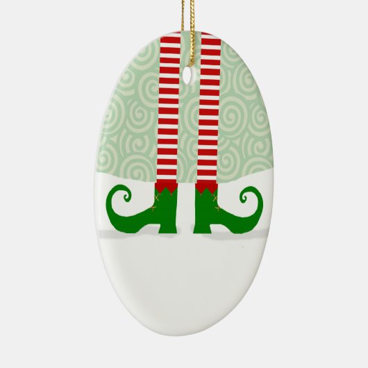 Elf Legs kerstversiering Keramisch Ornament (Rechts)