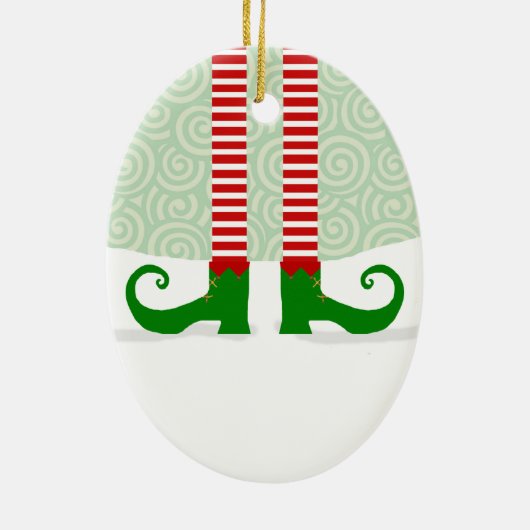 Elf Legs kerstversiering Keramisch Ornament (Achterkant)