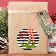 Elf Legs op Stripes Merry Kerstmis