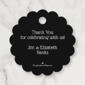 Elf Legs op zwarte en witte strepen Bedankjes Labels (Achterkant)