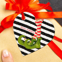 Elf Legs op zwarte en witte strepen Bedankjes Labels