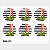 Elf Legs op zwarte witte strepen Ronde Sticker (Vel)