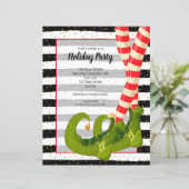 Elf Legs Vakantie Kerstmis Budget Uitnodigingen (Staand voorkant)