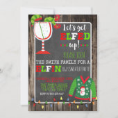 Elf Lelijke Trui Cocktail Kerstfeest Uitnodiging (Voorkant)