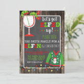 Elf Lelijke Trui Cocktail Kerstfeest Uitnodiging (Staand voorkant)