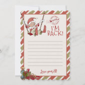 Elf Letter "I m Back" Editable Notecard Kaart (Voorkant)