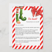 Elf Letter “I’m Back” | Funny North Pole Arrival Feestdagenkaart (Voorkant)