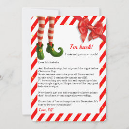 Elf Letter “I’m Back” | Funny North Pole Arrival  Feestdagenkaart