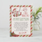 Elf Letter "Ik ben terug" voor Kerstmis Kaart (Staand voorkant)