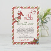 Elf Letter "Ik ben terug" voor kerstuitnodiging Kaart (Staand voorkant)