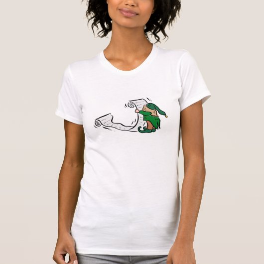 elf lezen santas lange lijst t-shirt (Voorkant)
