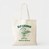 Elf-licious – Grappige Kerst Elf Grappen Tote Bag (Voorkant)