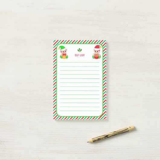 Elf Lijst & Groen, Rood & Wit Frame Post-it® Notes (Op bureau)