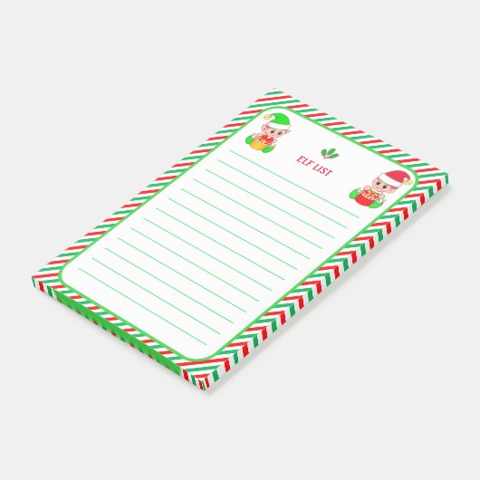 Elf Lijst & Groen, Rood & Wit Frame Post-it® Notes (Schuin)