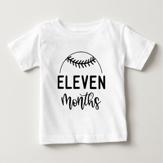 Elf Maanden Honkbal Baby Mijlpaal - (Voorkant)