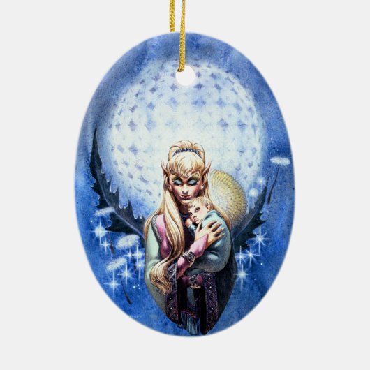 Elf Madonna Keramisch Ornament (Achterkant)