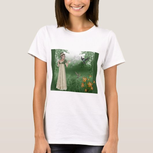 Elf Magic in Grass Field met Hummingvogels T-shirt (Voorkant)